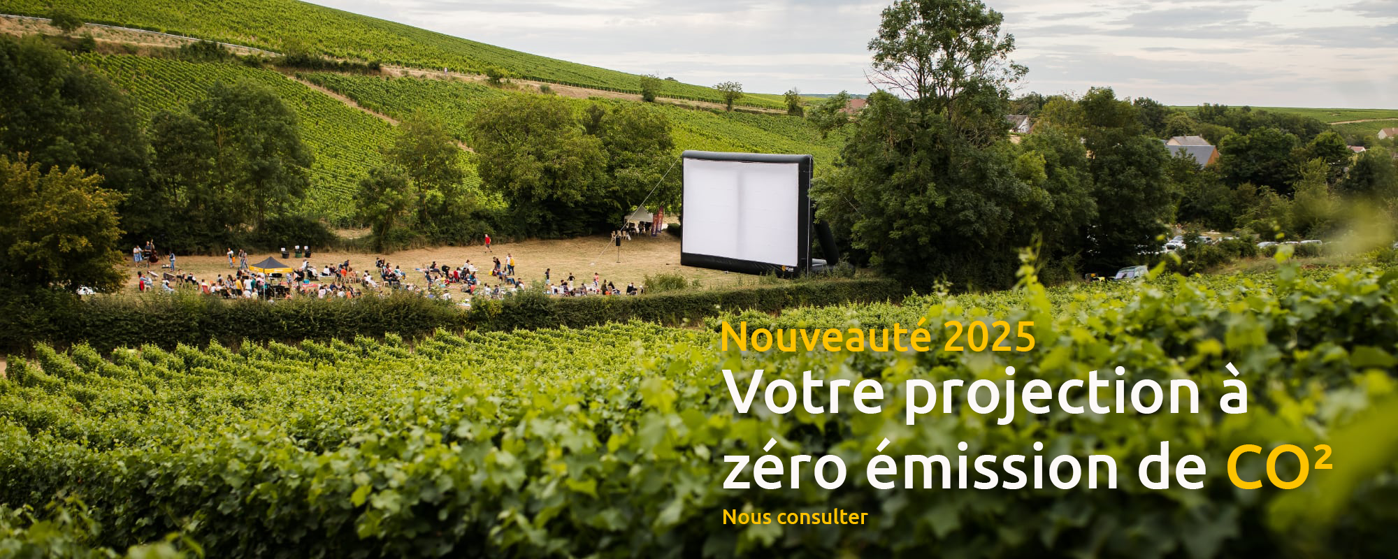 OC Ciné, prestataire de cinéma plein air. Votre projection à zéro émission de CO2
